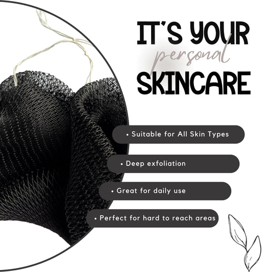 AFRIKI African Net Sponge, Authentic African Exfoliating Sponge, Black Owned, Back Scrubber, 45 inch Long for Normal to Sensitive Skin, for Daily use, Original Collection