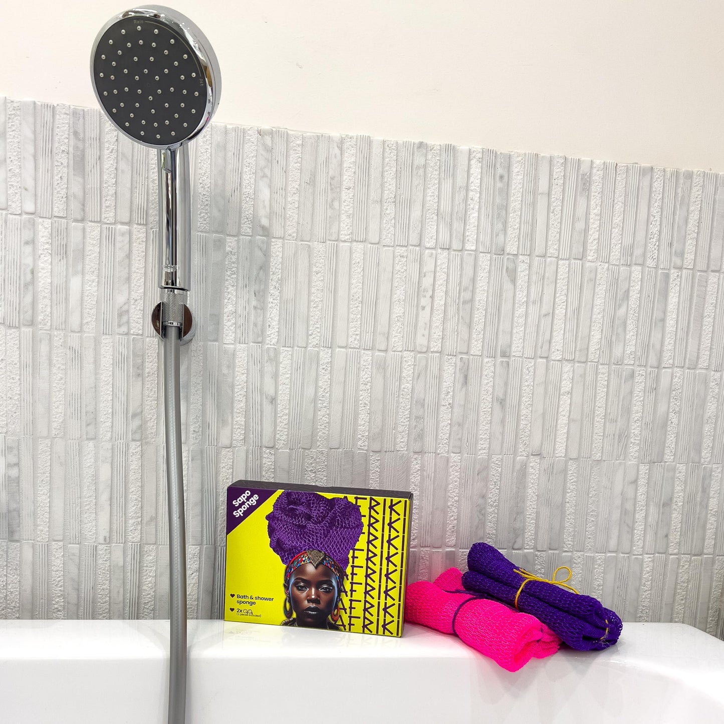 AFRIKI African Net Sponge, African Exfoliating Sponge, Black Owned, Exfoliating Washcloth, Body Exfoliator for Bath and Shower, Back Scrubber, Dead Skin Remover