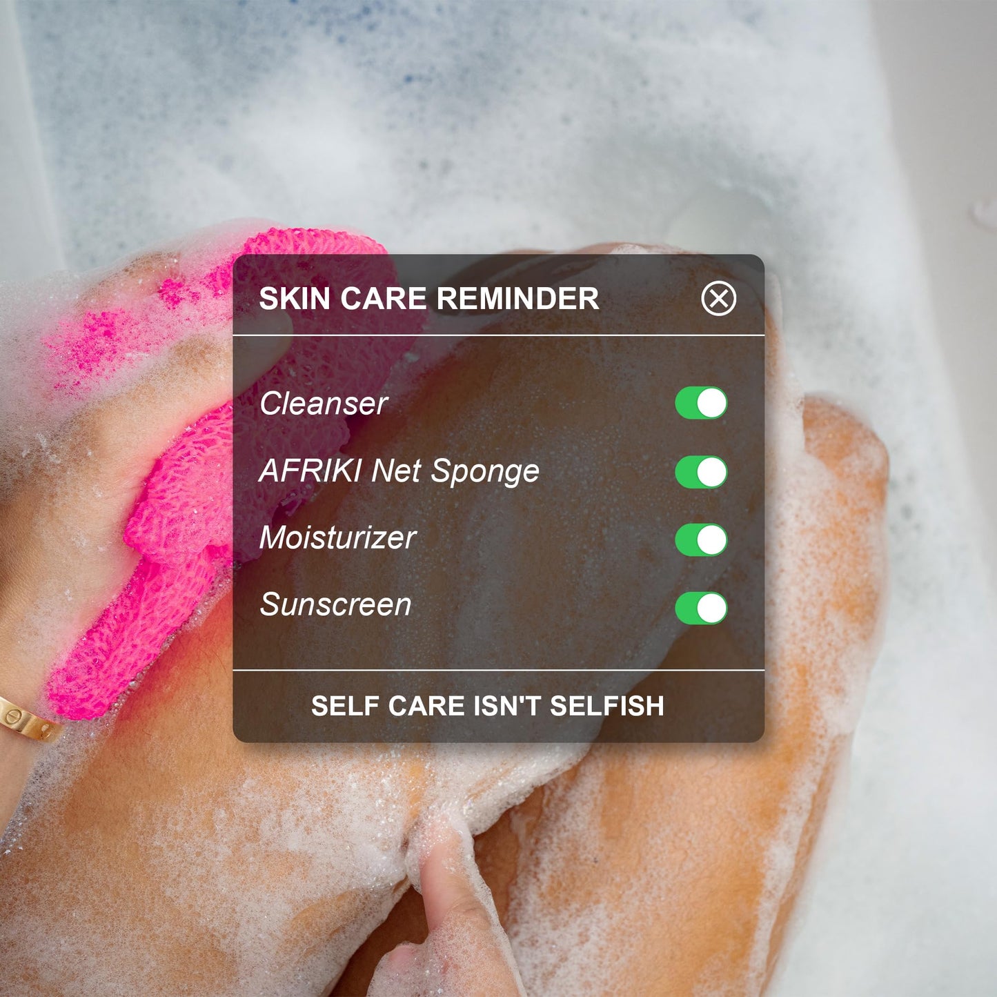 AFRIKI African Net Sponge, African Exfoliating Sponge, Black Owned, Exfoliating Washcloth, Body Exfoliator for Bath and Shower, Back Scrubber, Dead Skin Remover