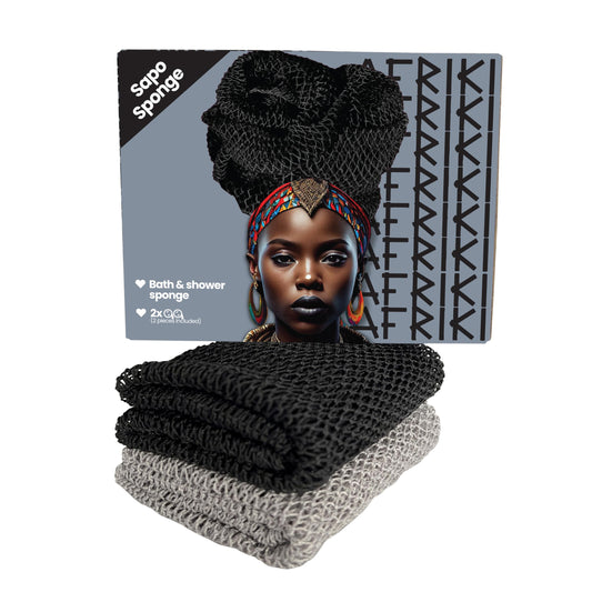 AFRIKI African Net Sponge, African Exfoliating Sponge, Black Owned, Exfoliating Washcloth, Body Exfoliator for Bath and Shower, Back Scrubber, Dead Skin Remover